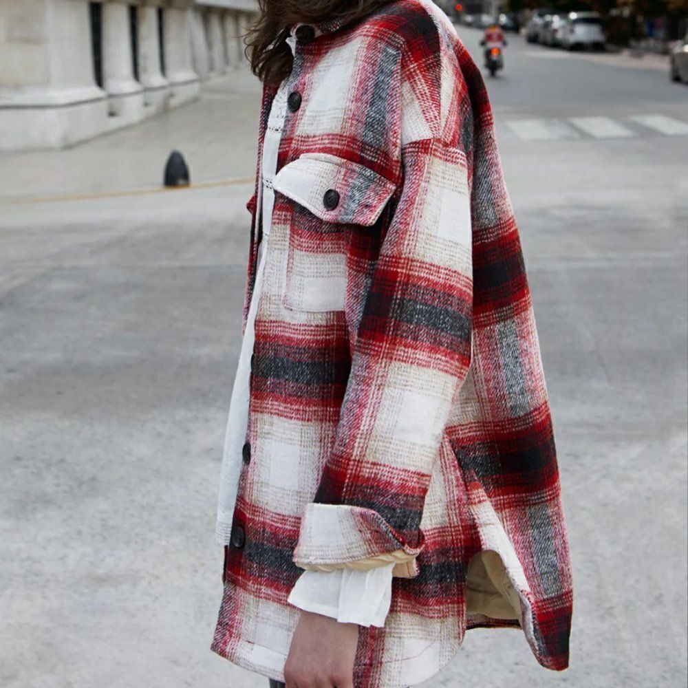 ELAN Riley Plaid Jacket / Shacket - Picture 7 of 13